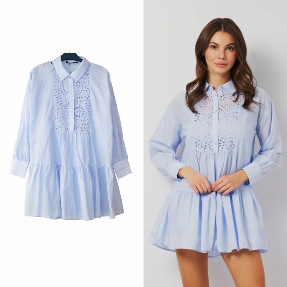 ZAra Light Blue Shirt Dress XS
